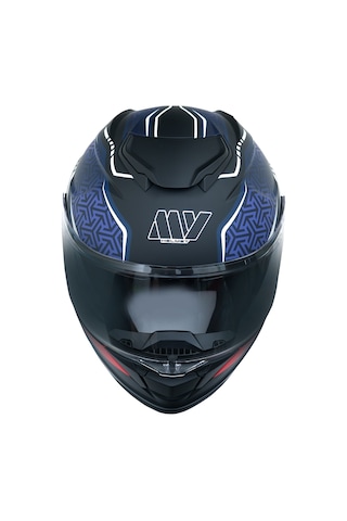 My Helmets Mks002-bbr Güneş Vizörlü Şeffaf Çene Açılır Motosiklet Kaskı Lacivert - Kırmızı - Siyah