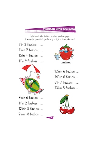 Çıkartmalı Zihinden Matematik-İlk Okul Eğlenceli Matematik- Limonkids