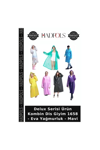 Hadpols Delux Serisi Ürün Kombin Dis Giyim 1658 - Eva Yağmurluk - Mavi