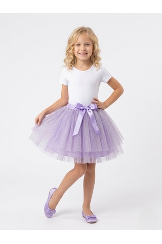 Name Baby & Kids Kız Çocuk Simli Etek Nbk-25501 Lila