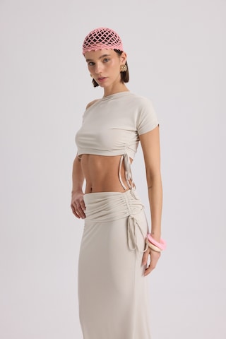 Mai Collection Mai Studios Co. Ivan Büzgülü Bej Crop Etek Takım Bej