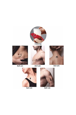 Şeytan Azapta 5 Li Set Geçici Dövme Kına Şablonu