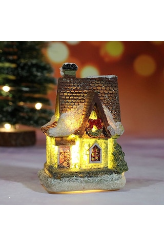 Springsun "mini Işıklandırmalı Noel Köyü Ev Dekoru - Led Aydınlatmalı, Ev Ve Bahçe Süslemesi İçin" Siyah