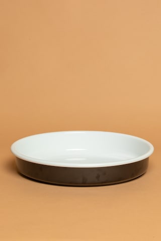 Velluto Nero Yuvarlak Emaye Siyah Fırın Tepsisi Ebutay Siyah