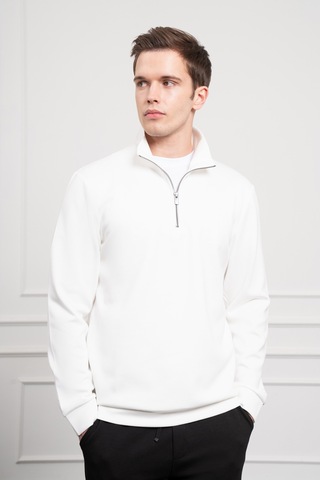 Morven Erkek Ekru Femuarlı Bato Yaka Dynamic Fit Rahat Kesim Sweatshirt 25ms063001454 Ekru Ekru