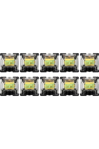 Sones 10 Adet Gateron G Şaft Siyah Tabanlı Şeffaf Şaft Kapağı Eksen Anahtarı, Stil: G5 Ayak Sarı Şaft