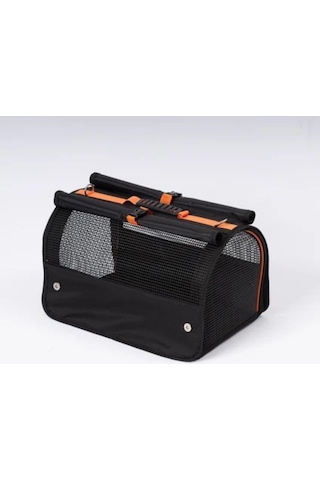 Tr Brave Paws Perdeli Flybag Model Plastik Yırtılmaz Fileli Kedi Ve Köpek Taşıma Havayolu Çantası Siyah Renkli