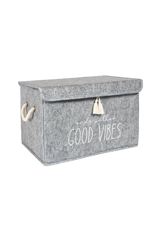 Muomuo Home Keçe Kapaklı Mini Kutu 35X24X24 Cm. Gri Çok Renkli