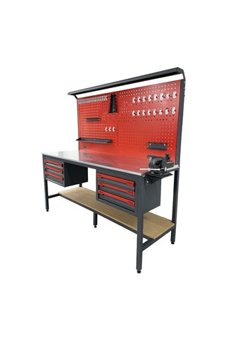 Takpower 2 Metre Takım Tezgahı 6 Çekmeceli Kırmızı
