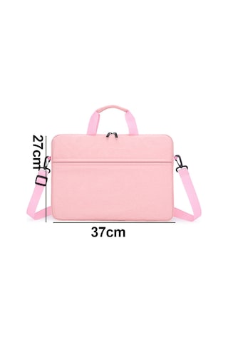 Aubyhe 14 İnç Nylon Dikişli Bilgisayar Çantası - Su Geçirmez, Yumuşak Perl Pamuklu, Kol Ve Tek Omuzlu, Pembe Pembe