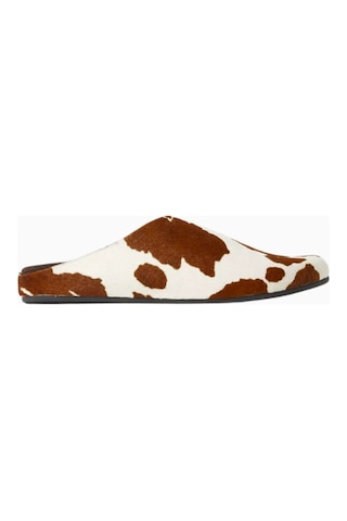 Camp Jeffrey Campbell Kahverengi Beyaz Inek Desenli, Calf Hair Kadın Terlik Clogs Kahverengi - Beyaz