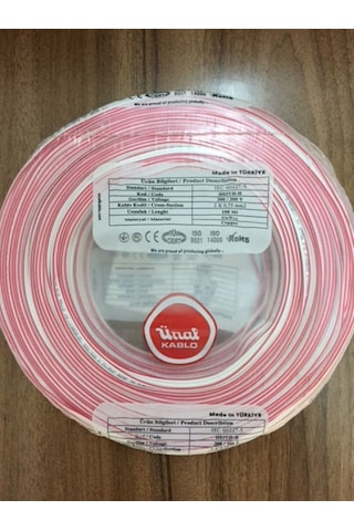 Ünal Marka 2X0.75 Kordon %100 Bakır 5-10-15-20-30-50-100 Metre