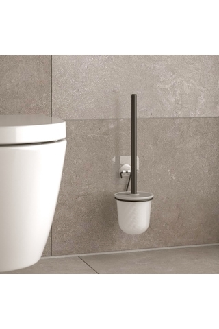 Teknotel Yapışkanlı Paslanmaz Tuvalet Fırçası Mat Siyah St195