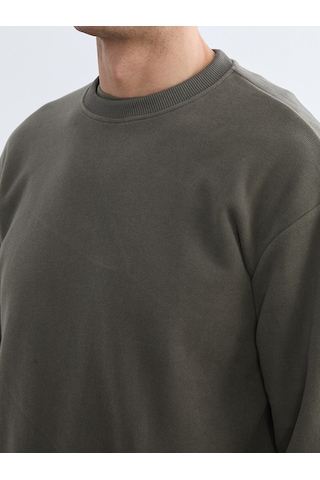 Lcw Vision Haki Bisiklet Yaka Erkek Sweatshirt