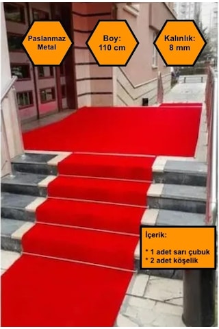 Gold Halı Tutturgaç Çubuğu, Halı Yolluk Kilim Sabitleme Aparatı 110 Cm Gold