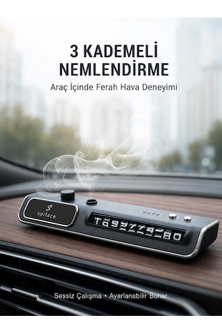 Araç - 138 - Ön Cam Nemlendirici Telefon Numarası Gösterme Aparatı Led Işıklı - Csmo-tex - Yeni Nesil