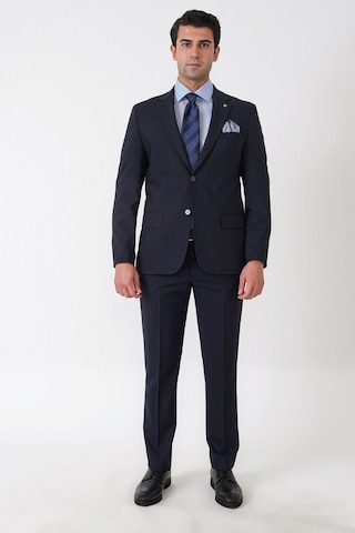 Efor Slim Fit Esnek %97 Yünlü Düz Lacivert Takım Elbise Tk 957
