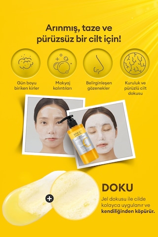 Ciltte Köpüren Jel Temizleyici & Maske Vita C Plus All İn One Pack Foam Cleanser 200 Ml