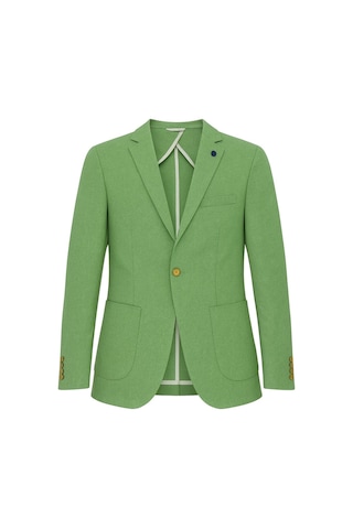 Plus Scorpion Erkek Slim Fit Blazer Ceket Tek Düğmeli Çift Yırtmaçlı Torba Cepli Yarım Astarlı Yeşil