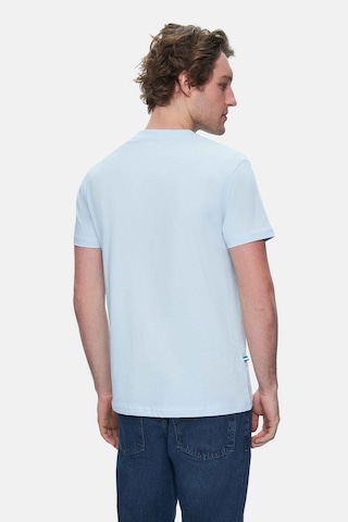 Ucla Harper Gök Mavi Bisiklet Yaka Nakışlı Standard Fit Erkek Tshirt Gök Mavi
