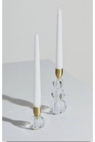 Denic 2 li Beyaz Şamdan Mum Konik Mum