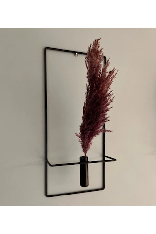MetaQuartz Aksesuar 2'li Kare Siyah Metal Çiçeklik , Modern Dekoratif Metal Çiçeklik