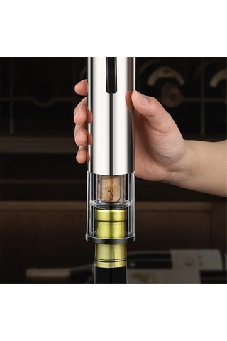 Moly 4'ü 1 Arada Elektrikli Şarap Açma Seti, Gümüş, Şarap Havalandırıcı Ve Vakum Tıpa Gümüş