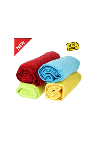 Menzerna Mikrofiber Bez Seti 320 Gsm 4'lü Paket - 40x40cm Renkli Detailing Pasta Cila Bezleri