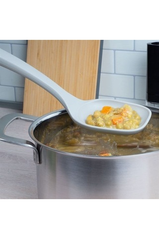 Lurch - Platin Silikon Servis Kaşığı 33,5 Cm Açık Gri - Yanmaz, Yapışmaz, Bükülmez, Çizmez, Tat Ve Koku Bırakmaz - 240014