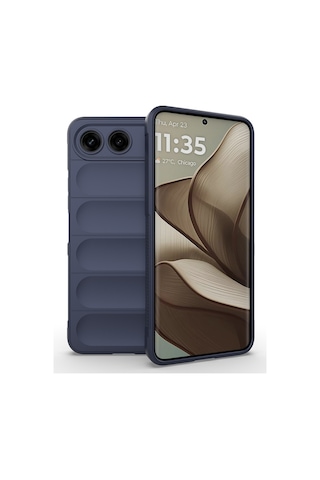 Tecno Spark 40 5g Kılıf Esnek Tpu Oyuklu Arka Yüzey Tasarımlı Zore Etnik Silikon Kapak Lacivert