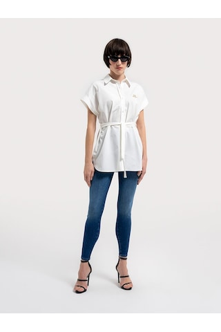 LOFT Loose Fit Kadın Gömlek K.kol Lf2035406 Q1.v1 Beyaz