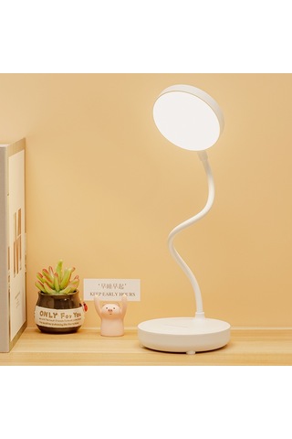 Symbee Beyaz Çift Kullanıma Uygun Şarjlı/şarjlı Led Masraf Lambası - Öğrenci Odası, Yatak Odası Işığı - Parlaklık Ve Renk Ayarlanabilir Beyaz