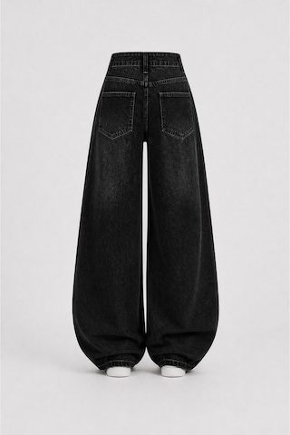 J&kstores Baggy Salaş Pocket Bol Paça Retro Görünümlü Jean Pantolon Siyah