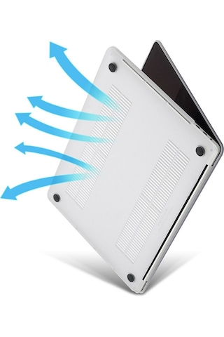 Macbook Air 13.6 İnç A2681 Uyumlu M2 - A3113 M3 A3240 M4 Çip Kılıf Hardcase Beyaz