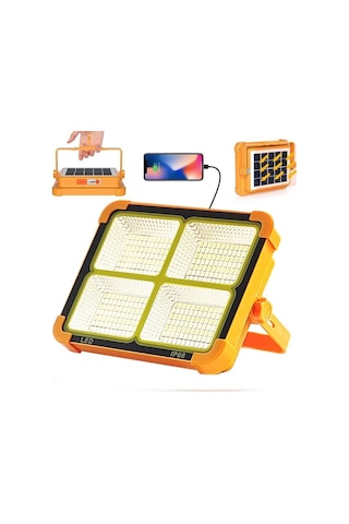 200w 4 Kademeli Solar Enerjili Taşınabilir Projektör Kamp Lambası Ip66
