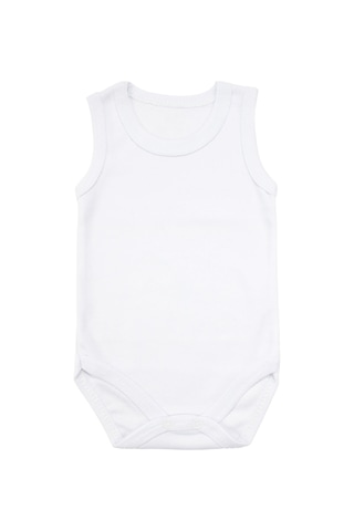 Bebegen Unisex Beyaz %100 Organik Pamuk Düz Askılı Çıtçıtlı Zıbın Body Çok Renkli