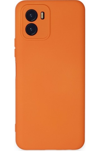 Vivo Y15s İçi Kadife Kaplı Esnek Silikon Kapak Ryc/ Nano Lansman Turuncu