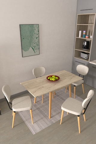 Vilinze Deniz Sandalye Avanos Ahşap Mdf Kanatlı Mutfak Masası Takımı - 70x70+70 Cmtk-avanos-07070k-tn-d33deniz-sigmabeyaz Kırık Beyaz