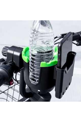 Yunboo 2'li Bardak Tutucu Telefon Desteği - 360 Döner Abs+gümüş - Motosiklet, Bisiklet, Scooter, Tekerlekli Sandalye Uyumlu - Turuncu Turuncu