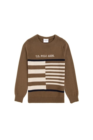 U.S. Polo Assn. Erkek Çocuk Haki Bisiklet Yaka Kazak 50293025-VR027