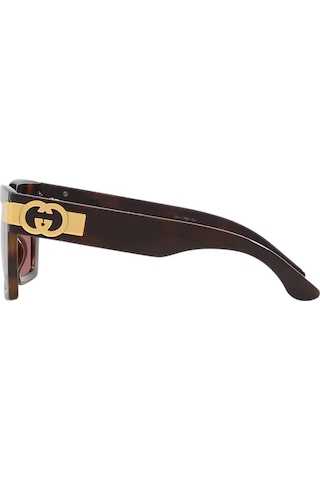 Gucci Gg 1689s 002 54 Kadın Kare Kırçıllı Kahverengi Kemik Güneş Gözlüğü Kahverengi