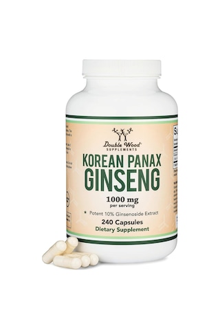 Double Wood Ginseng Korean Red Extract 1000mg 240 Veg Capsu...