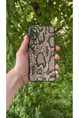 Samsung Uyumlu Galaxy A07 Yılan Desenli Kabartma Dokulu Kılıf Sarı