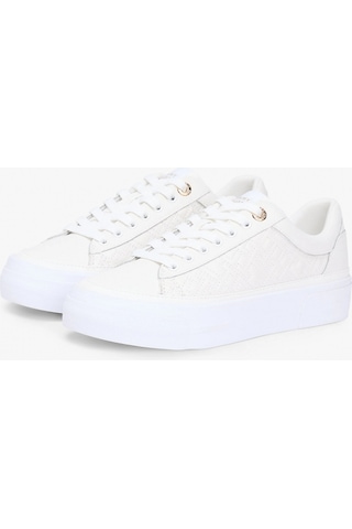 Tommy Hilfiger Th Platform Kapitone Kadın Beyaz Sneaker Fw0fw09265ybl Beyaz
