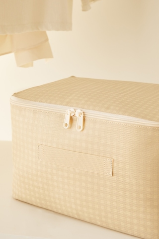 Home Wave 4'lü Küçük Boy Bej Pötikare Hurç Set 30 x 22 x 18 cm