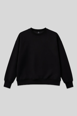 Siyah Basic O Yaka Oversize Kadın Sweatshirt - 97053 Siyah