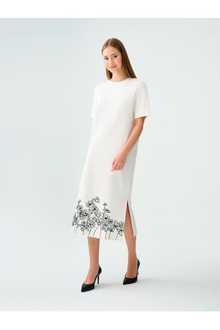 LOFT Loose Fit Kadın Elbise Lf2038370 Q1.v1 Ekru