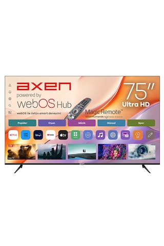 Axen AX75LEDM-W02M 190 Ekran 75" UHD Webos 2.0 LED TV