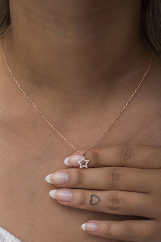 925 Ayar Gümüş Rose Minik Yıldız Model Kolye Rose Gold