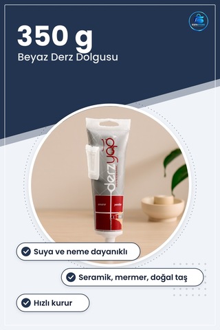 Derz Ürünü Beyaz Çimento Esaslı Polimer Katkılı 350 G Seramik Fay